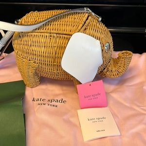 Kate Spade wicker Elephant purse NWT
